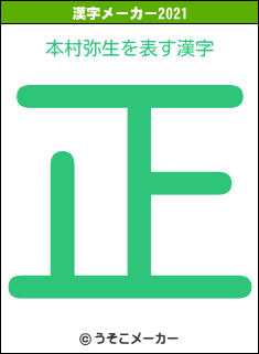 本村弥生の2021年の漢字メーカー結果
