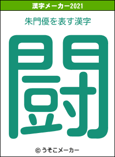 朱門優の2021年の漢字メーカー結果