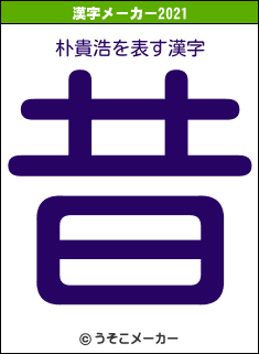 朴貴浩の2021年の漢字メーカー結果