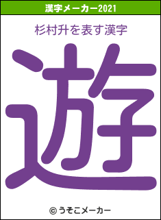 杉村升の2021年の漢字メーカー結果