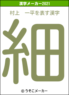 村上　一平の2021年の漢字メーカー結果