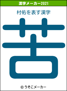 村佑の2021年の漢字メーカー結果