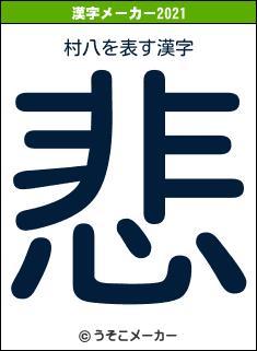 村八の2021年の漢字メーカー結果