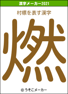 村標の2021年の漢字メーカー結果