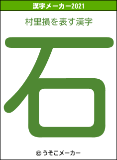 村里損の2021年の漢字メーカー結果