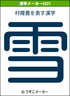 村隆豊の2021年の漢字メーカー結果