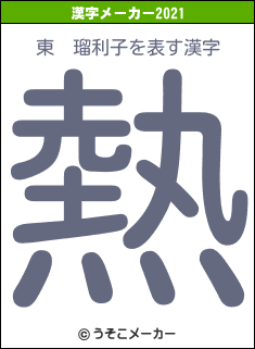 東　瑠利子の2021年の漢字メーカー結果