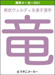 東京ヴェルディの2021年の漢字メーカー結果