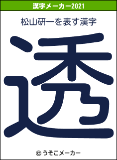 松山研一の2021年の漢字メーカー結果