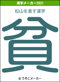 松山の2021年の漢字メーカー結果