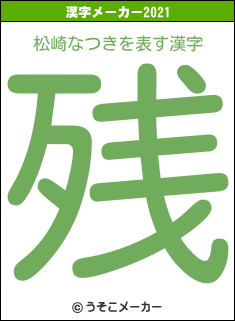 松崎なつきの2021年の漢字メーカー結果