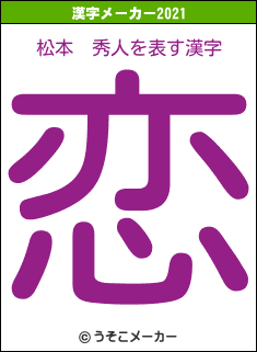 松本　秀人の2021年の漢字メーカー結果