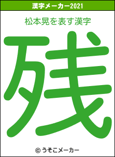 松本晃の2021年の漢字メーカー結果