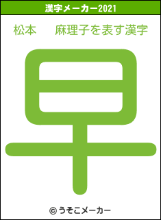 松本   麻理子の2021年の漢字メーカー結果