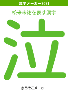 松来未祐の2021年の漢字メーカー結果