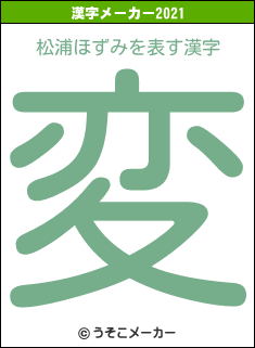 松浦ほずみの2021年の漢字メーカー結果