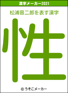 松浦晋二郎の2021年の漢字メーカー結果