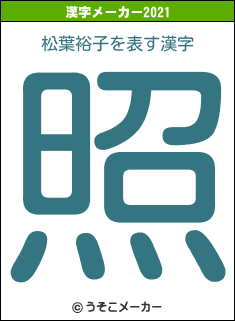 松葉裕子の2021年の漢字メーカー結果