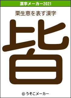 栗生恵の2021年の漢字メーカー結果