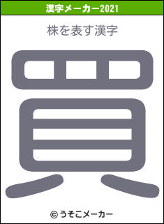 株の2021年の漢字メーカー結果