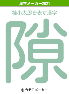 桂小太郎の2021年の漢字メーカー結果