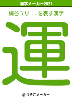 桐谷ユリ の21年を表す漢字は 運