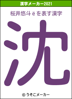 桜井悠斗ёの2021年の漢字メーカー結果