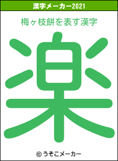 梅ヶ枝餅の2021年の漢字メーカー結果