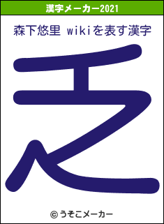 森下悠里 wikiの2021年の漢字メーカー結果