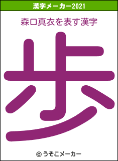 森口真衣の2021年の漢字メーカー結果