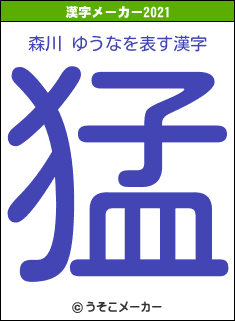 森川 ゆうなの2021年の漢字メーカー結果