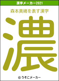 森本美緒の2021年の漢字メーカー結果