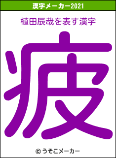 植田辰哉の2021年の漢字メーカー結果