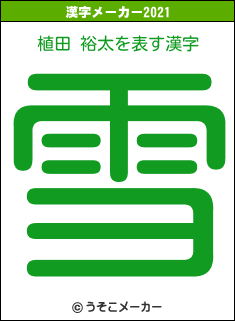 植田 裕太の2021年の漢字メーカー結果