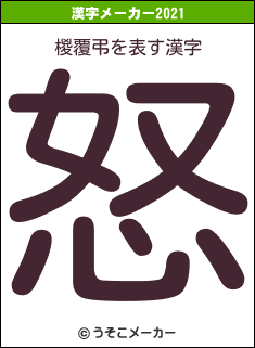 椶覆弔の2021年の漢字メーカー結果