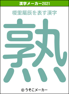 椶里屬辰の2021年の漢字メーカー結果