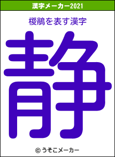 椶鵑の2021年の漢字メーカー結果