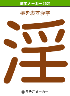 椿の2021年の漢字メーカー結果