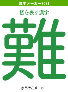 楼の2021年の漢字メーカー結果