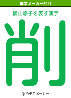 横山悠子の2021年の漢字メーカー結果
