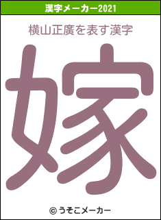 横山正廣の2021年の漢字メーカー結果