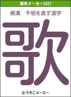 横溝　千明の2021年の漢字メーカー結果