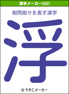 樹雨樹々の2021年の漢字メーカー結果