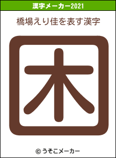 橋場えり佳の2021年の漢字メーカー結果