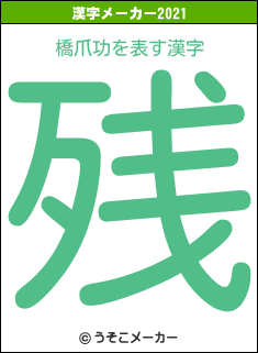 橋爪功の2021年の漢字メーカー結果