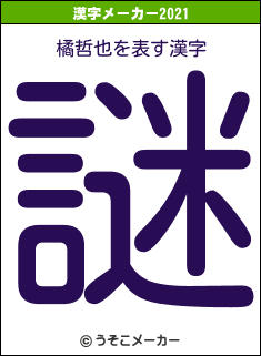 橘哲也の2021年の漢字メーカー結果