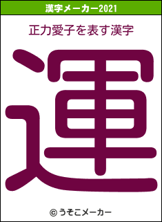 正力愛子の2021年の漢字メーカー結果