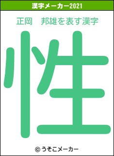 正岡　邦雄の2021年の漢字メーカー結果