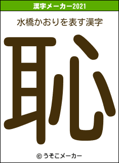 水橋かおりの2021年の漢字メーカー結果