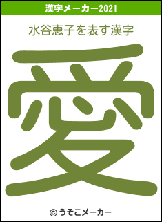 水谷恵子の2021年の漢字メーカー結果